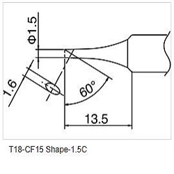 HAKKO T18 Series Soldering Tips Shape BC/C